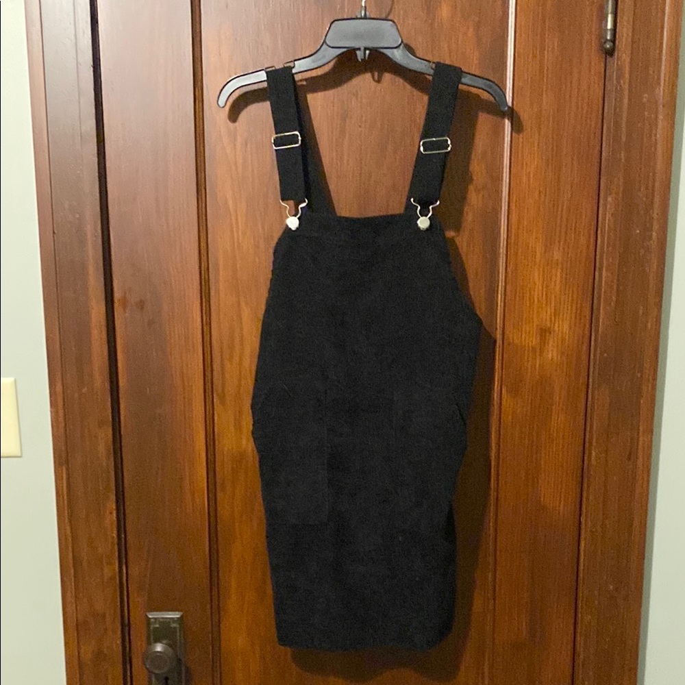 Black Shein corduroy overall dress